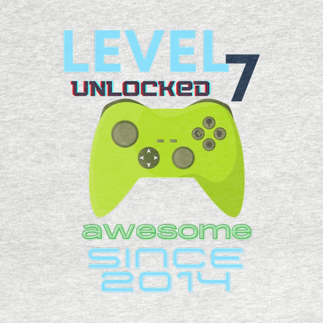 Level 7 Unlocked Awesome 2014 Video Gamer by Fabled Rags 